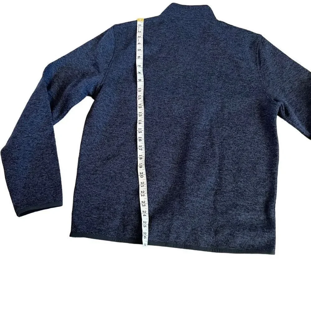 J Crew Mens Sweatshirt Blue Long Sleeves 1/4 Zip Mock Neck Pullover Size M